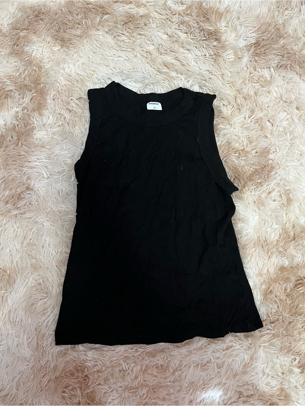 Amazon Black Ribbed Crewneck Tank
